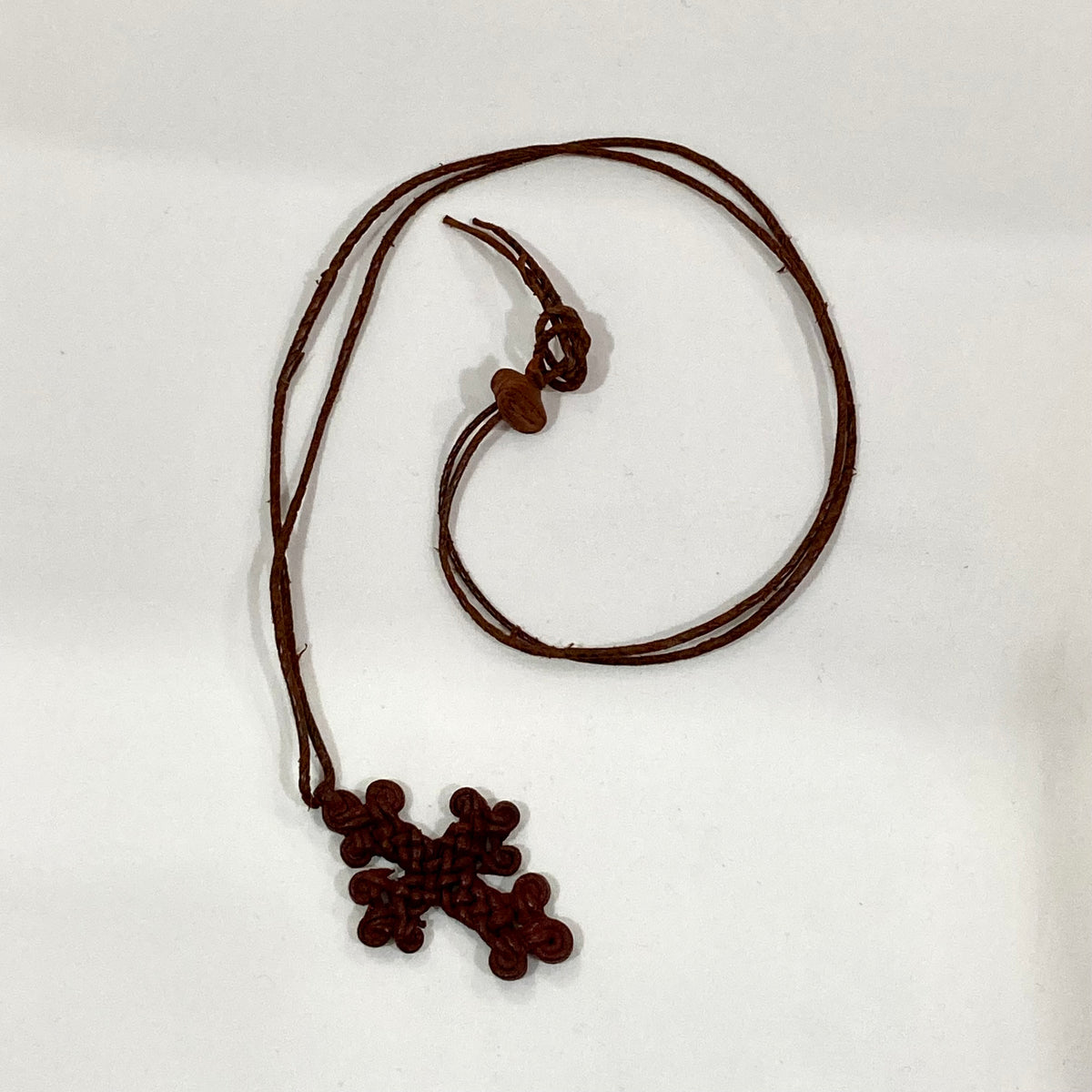 ハンディクロス⑅エチオピア エチオピア革クロスネックレス — 一村一品マーケット