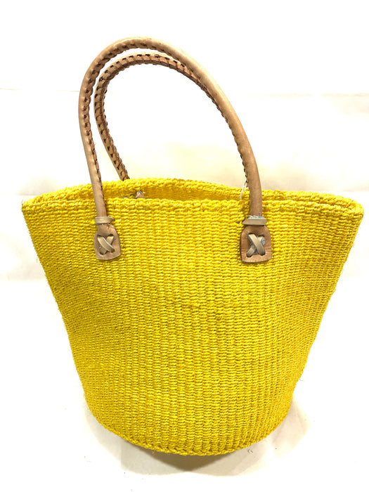 黄色,シンプル,手編み,トートバッグ,麻